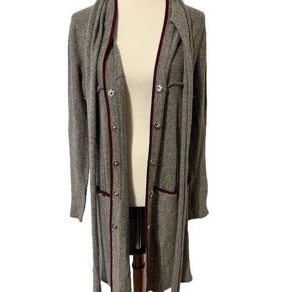Development by Erica Davies Cashmere Long Line Duster Cardigan Sweater Medium - Picture 6 of 8
